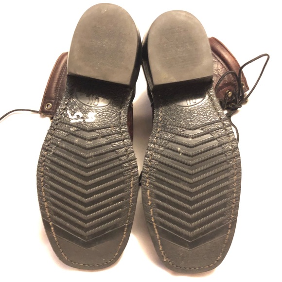 Double H lacer brown lace up leather boots